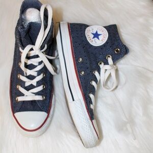 Converse, Chuck Taylor All Star Navy Blue Eyelet Hight top shoes
